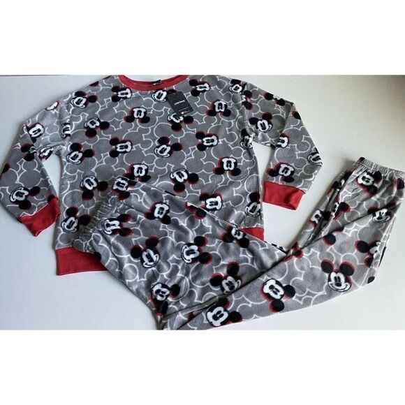 Disney Mickey Mouse 2pc Lounger Pajamas Set Sleepwear Soft Cozy Women’s Sz M NWT - Picture 1 of 9